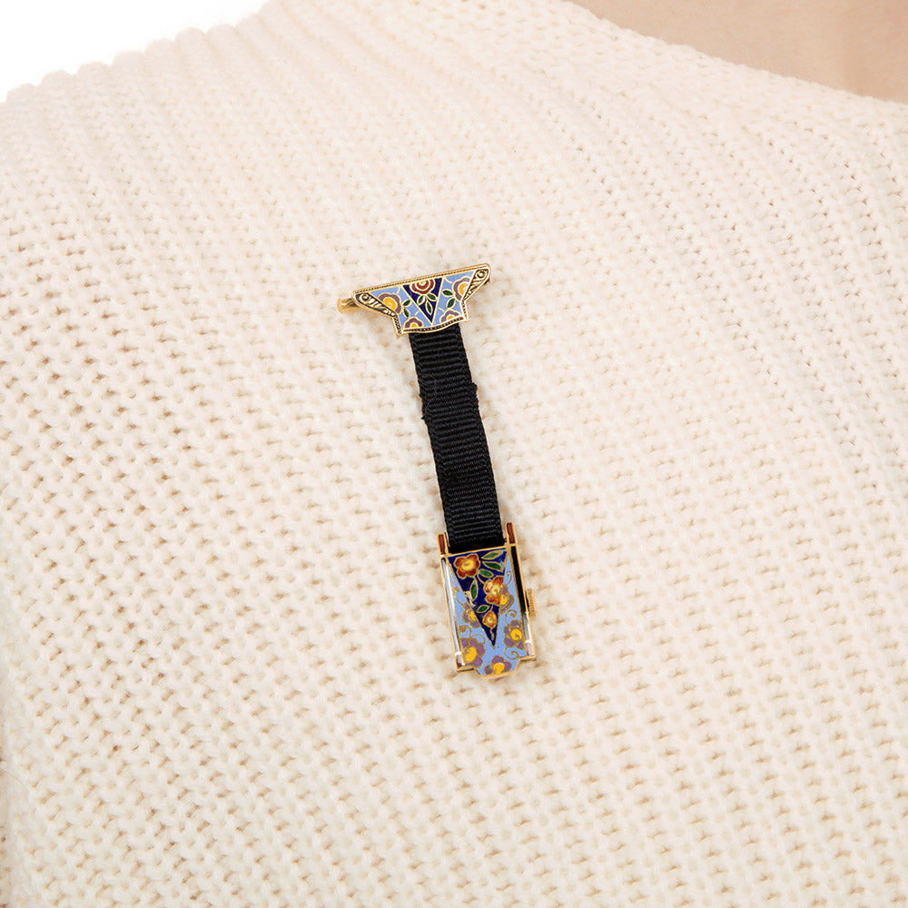 Art Deco Enamel Lapel Watch - 6