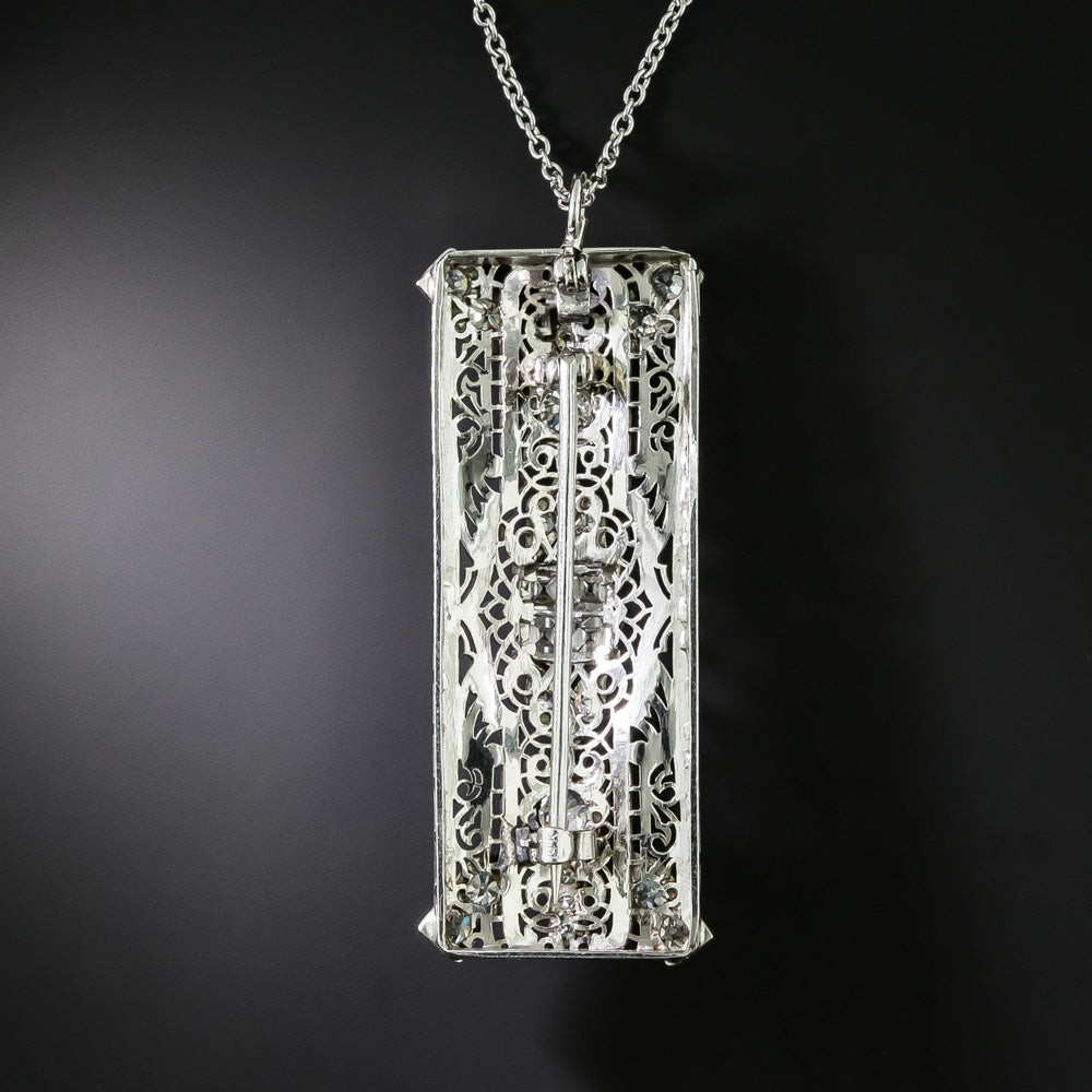 Art Deco French-Cut Diamond Filigree Brooch/Pendant - 3