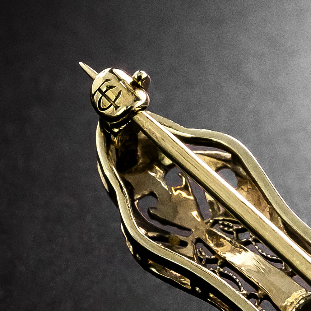 Art Deco Garnet and Diamond Bar Pin by Crane and Theurer - 4