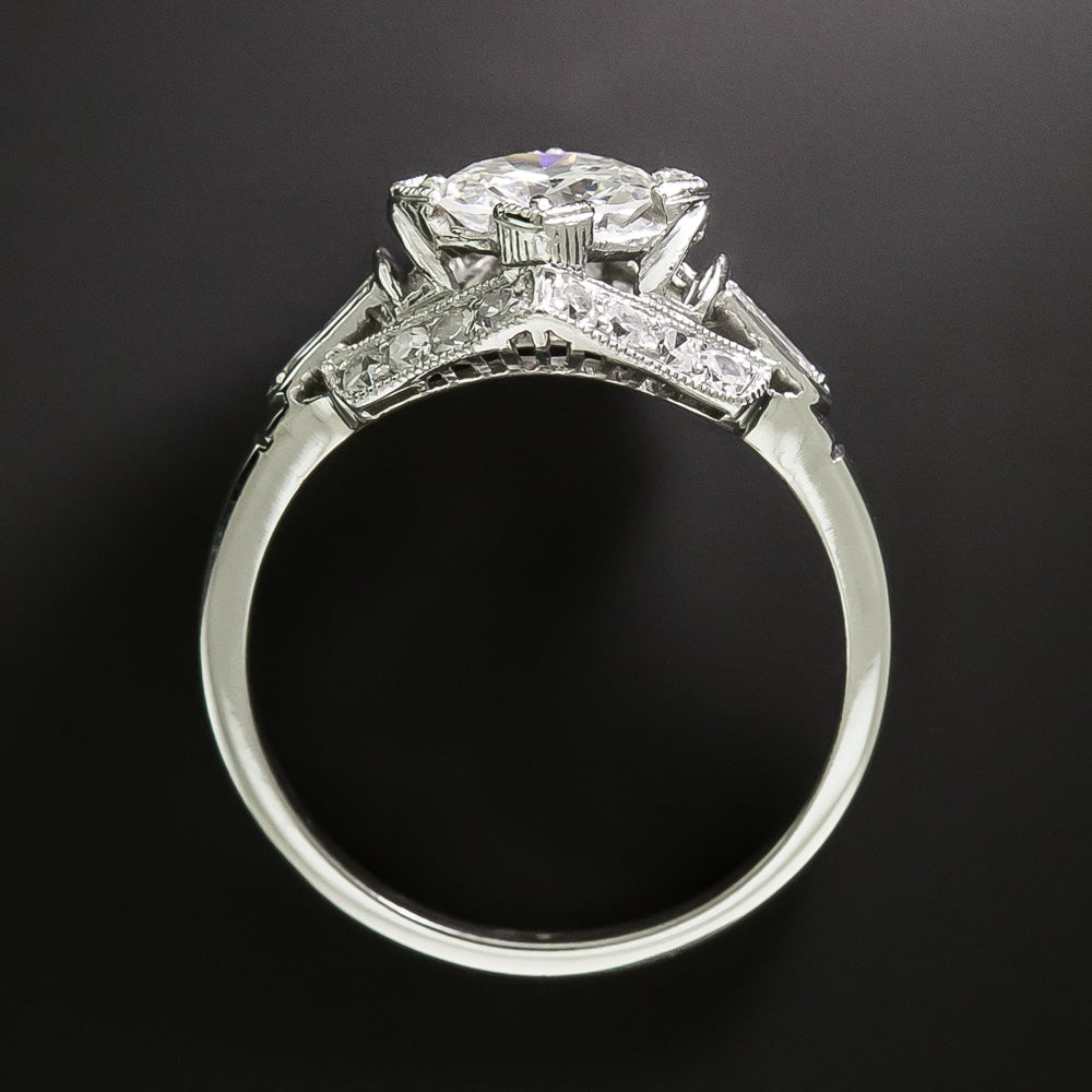 Art Deco Geometric .82 Carat Diamond Engagement Ring - 5