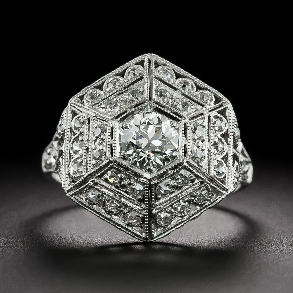 Art Deco Hexagonal Diamond Ring - 3