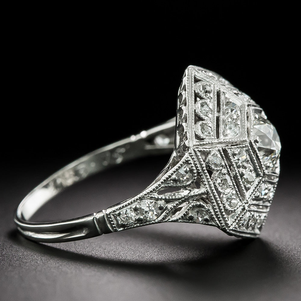 Art Deco Hexagonal Diamond Ring - 4