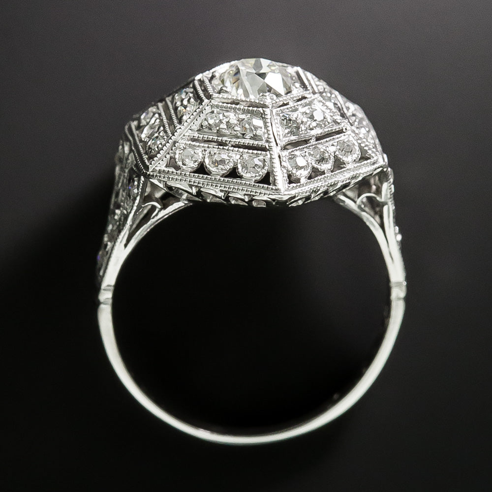 Art Deco Hexagonal Diamond Ring - 5
