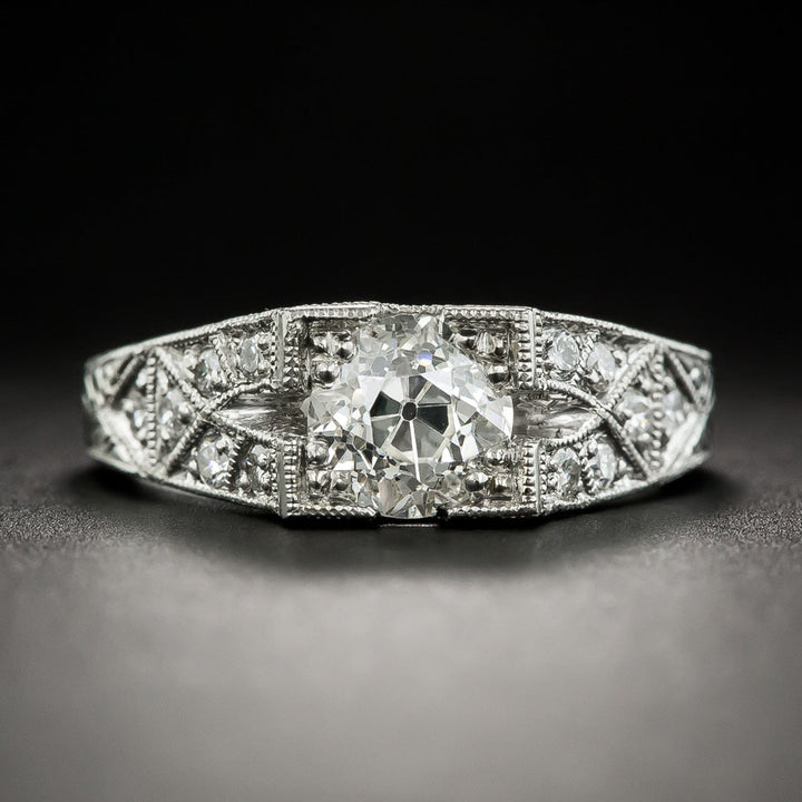 Art Deco-Inspired 1.04 Carat Diamond Engagement Ring - GIA I I1