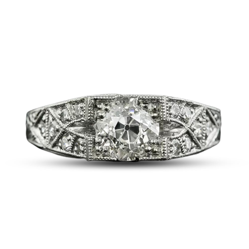 Art Deco-Inspired 1.04 Carat Diamond Engagement Ring - GIA I I1 - 6