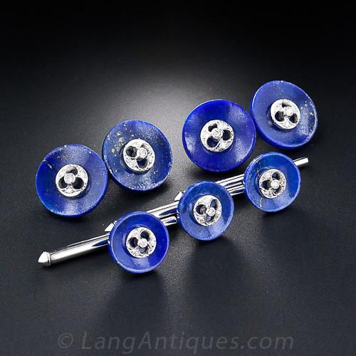 Art Deco Lapis Button Tuxedo Set