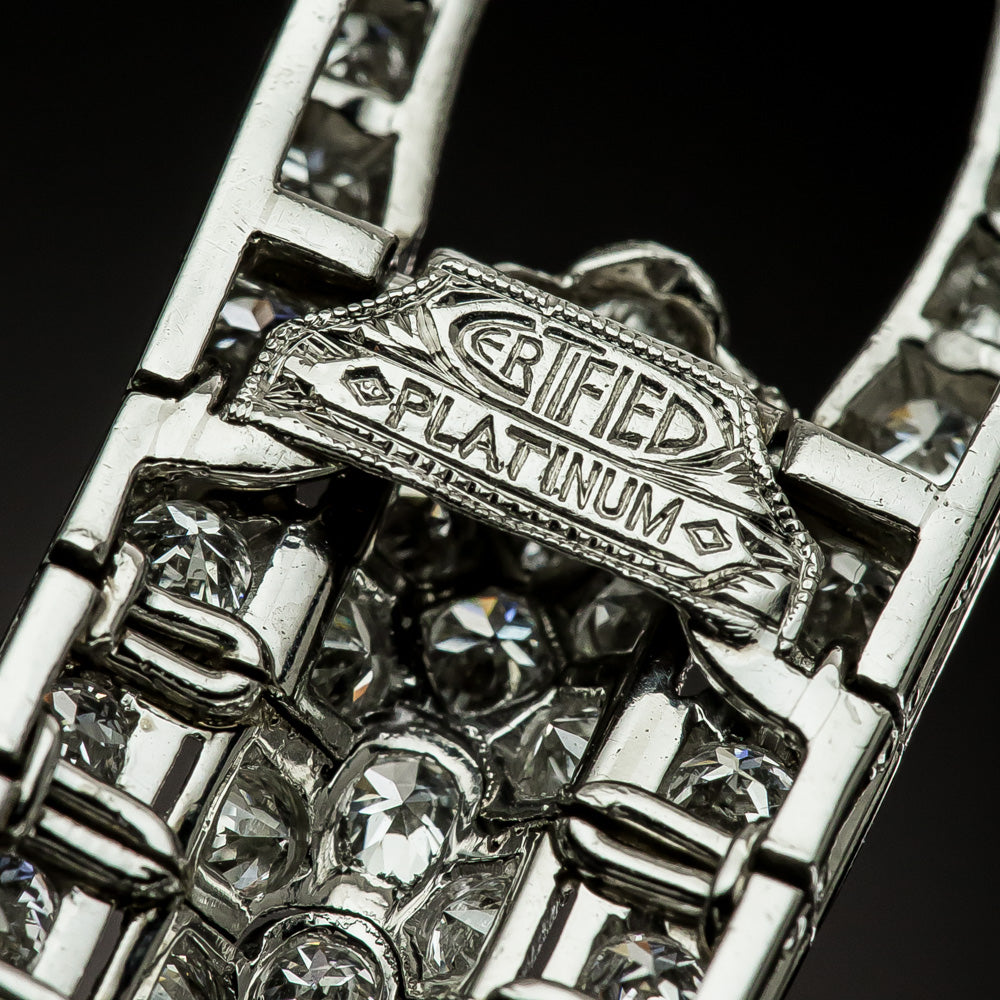 Art Deco Marquise Diamond and Emerald Bracelet by Katz & Ogush - 6