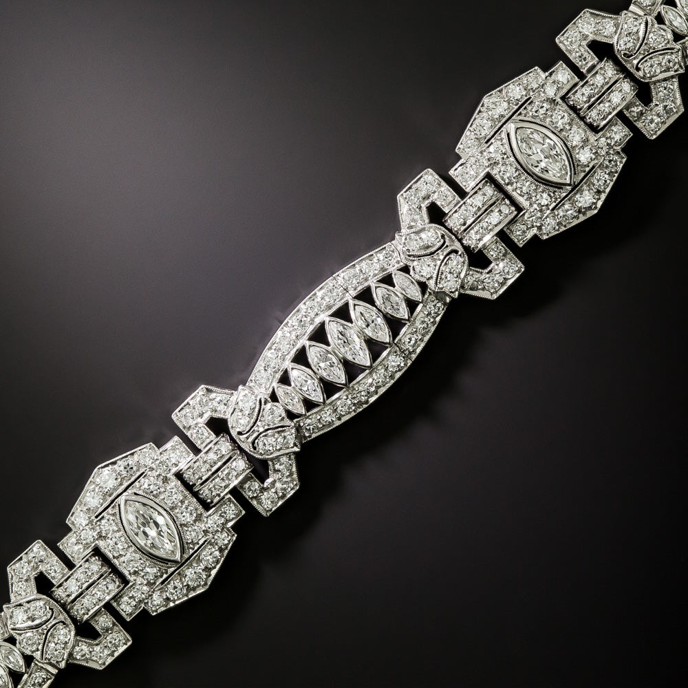 Art Deco Marquise Diamond Bracelet - 4