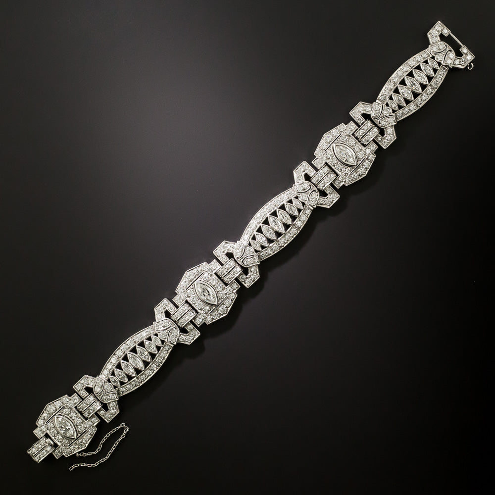 Art Deco Marquise Diamond Bracelet - 5