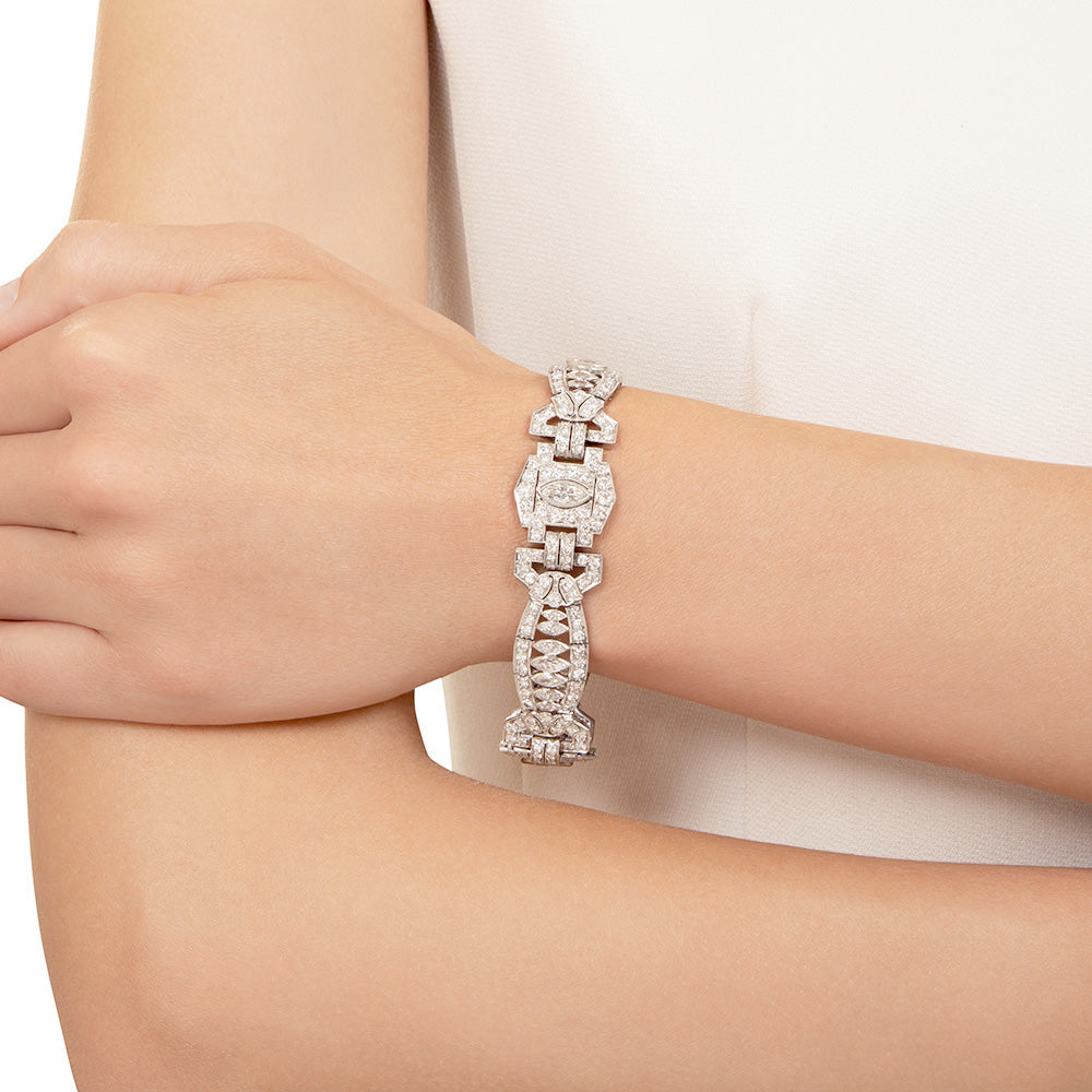 Art Deco Marquise Diamond Bracelet - 6