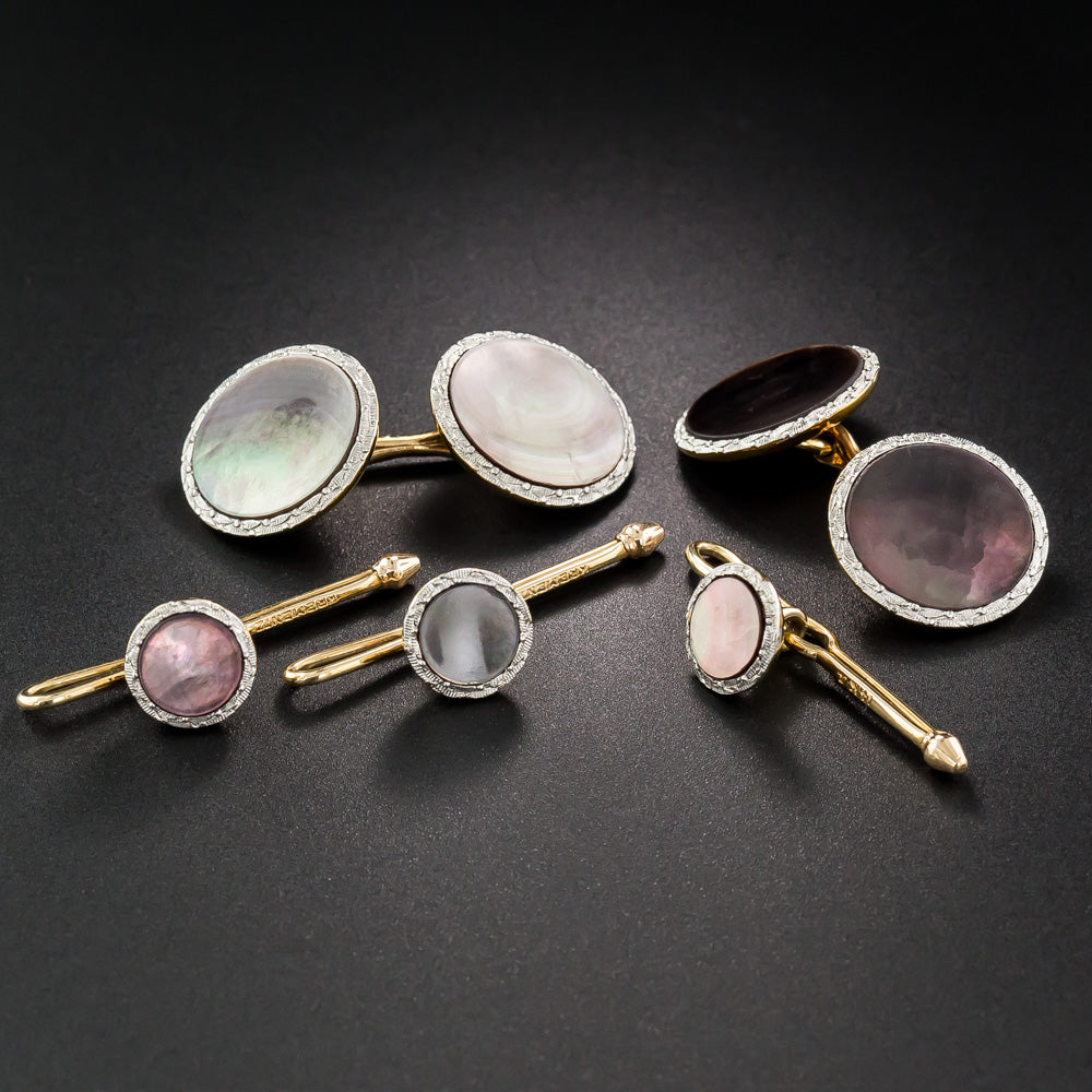 Art Deco Mother-of-Pearl Stud Set by Krementz - 3