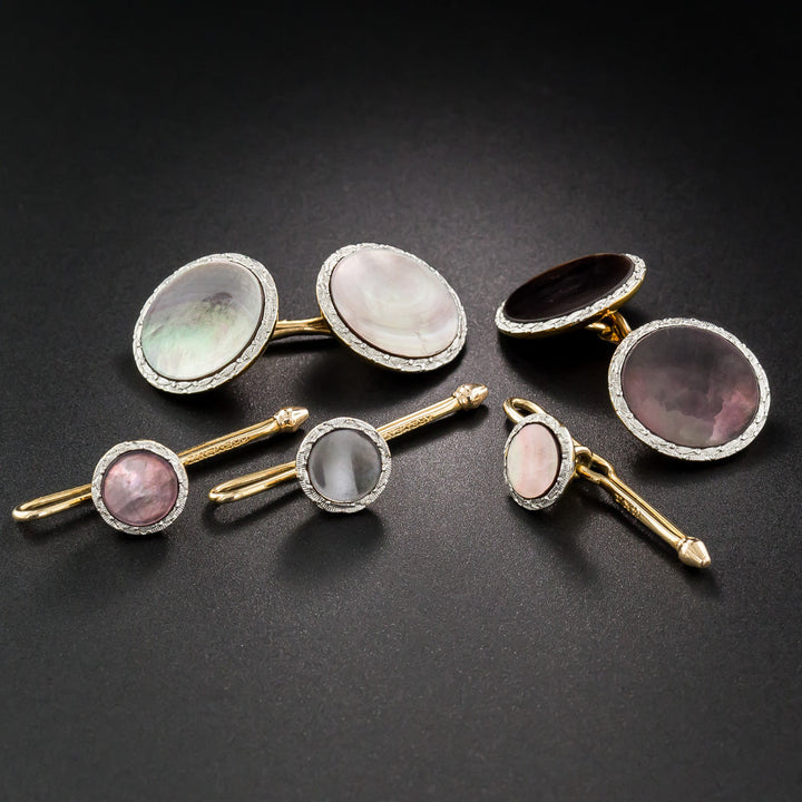 Art Deco Mother-of-Pearl Stud Set by Krementz