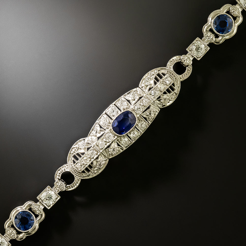 Art Deco No-Heat 'Yogo Gulch' And Pailin Sapphire and Diamond Bracelet - 4