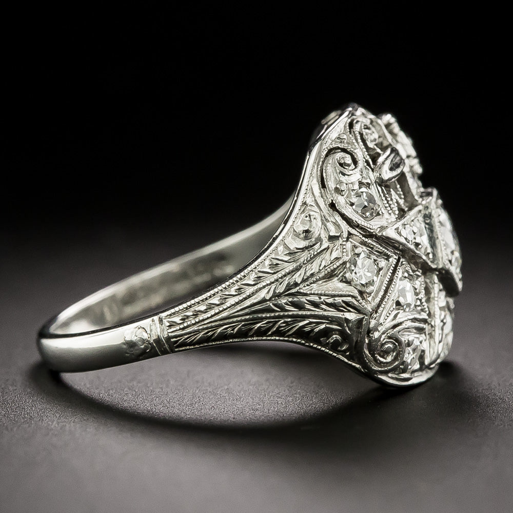 Art Deco Order of the Eastern Star Diamond Ring - 3