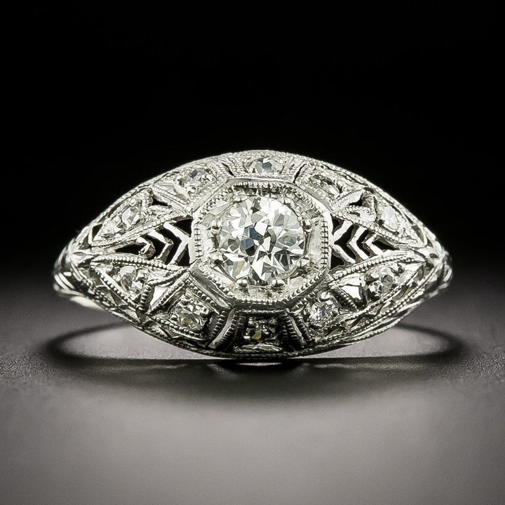 Art Deco Petite Filigree Diamond Ring