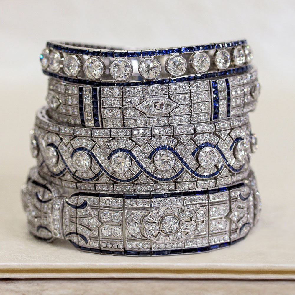 Art Deco Pierced Diamond and *Sapphire Bracelet - 5