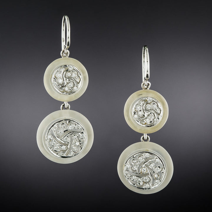 Art Deco Rock Crystal Double Dangle Earrings