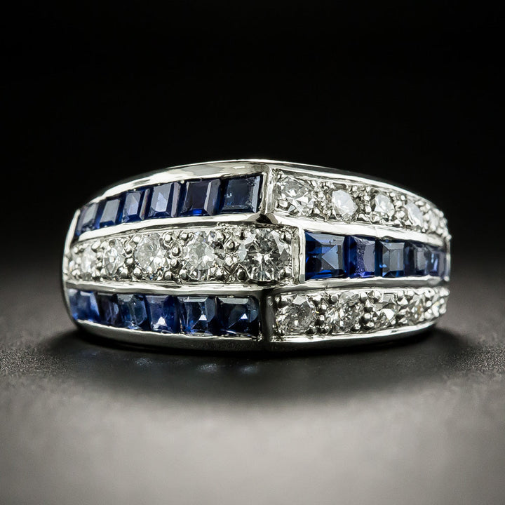 Art Deco Sapphire and Diamond Band Ring
