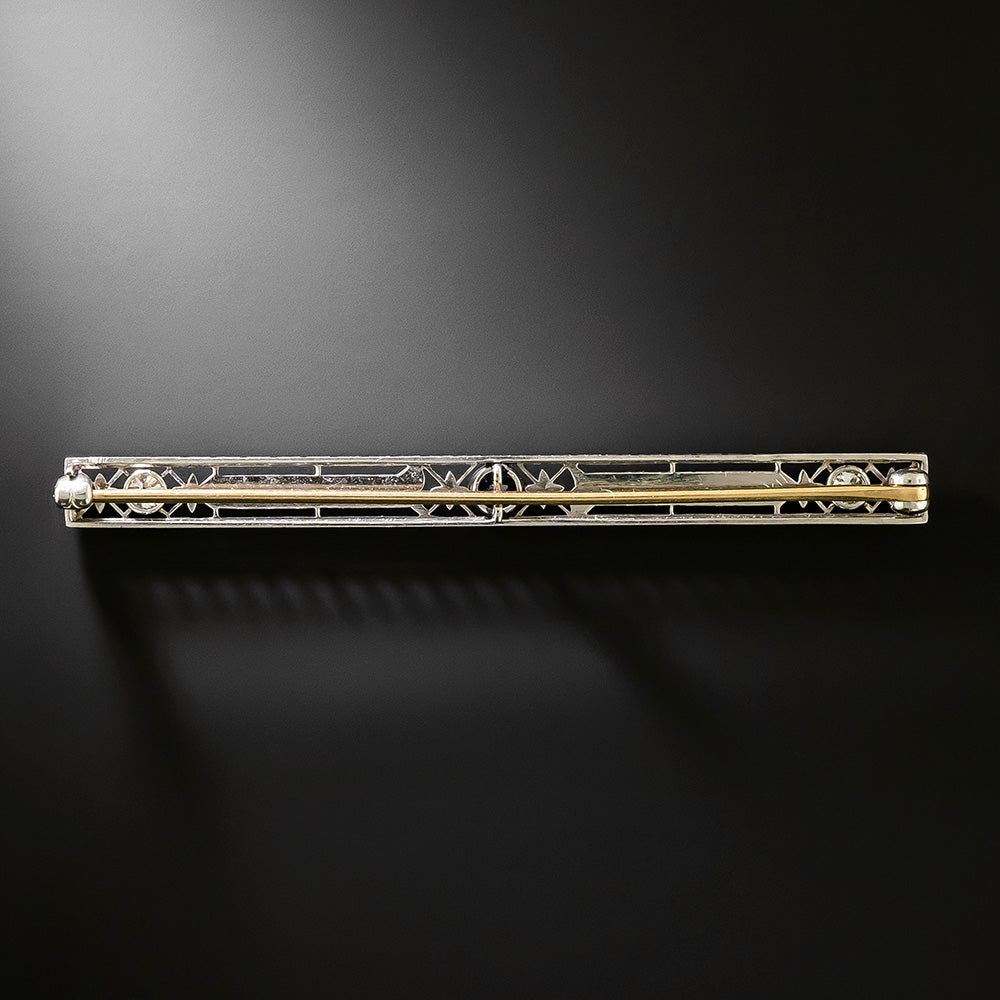 Art Deco Sapphire and Diamond Bar Brooch - 3