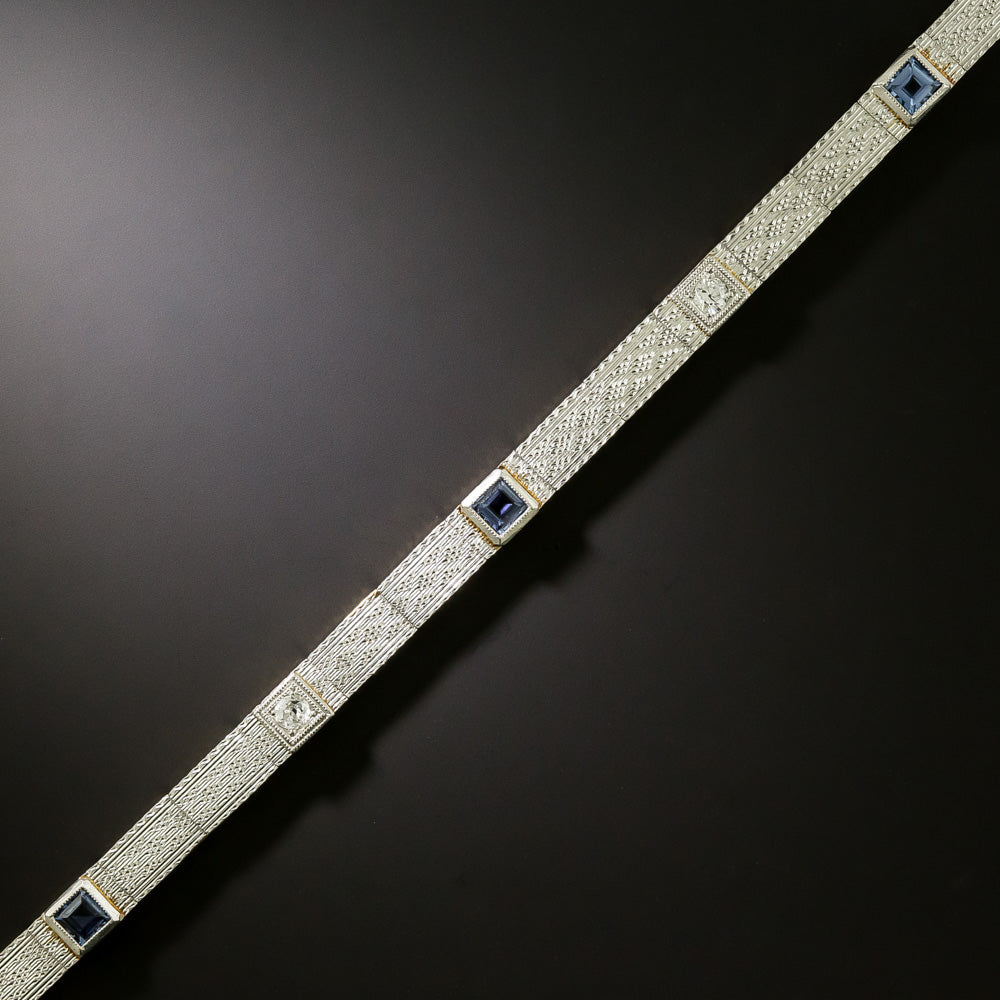 Art Deco Sapphire and Diamond Bracelet - 2
