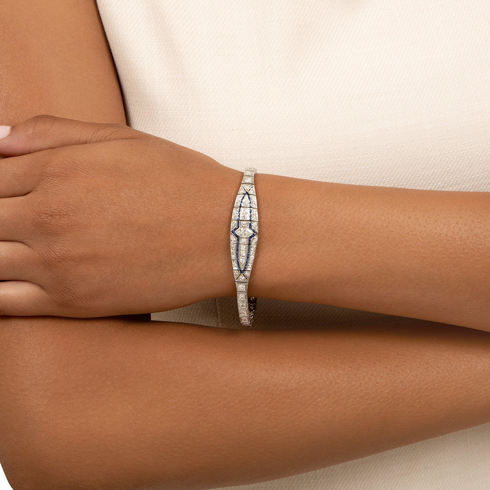 Art Deco Sapphire and Diamond Bracelet - 5