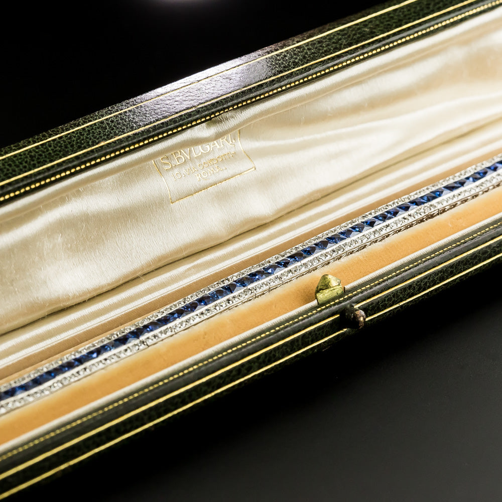 Art Deco Sapphire and Diamond Line Bracelet - 5