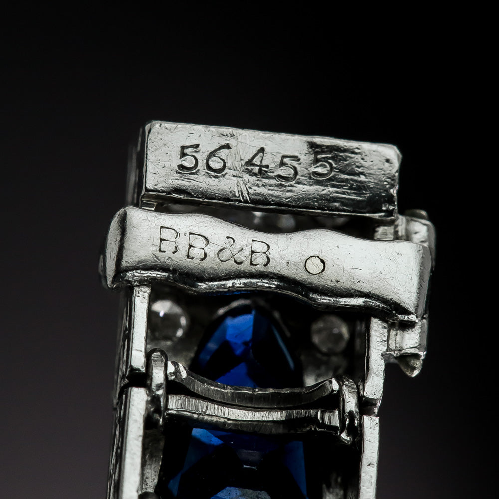 Art Deco Sapphire and Diamond Line Bracelet by Bailey, Banks & Biddle - 5
