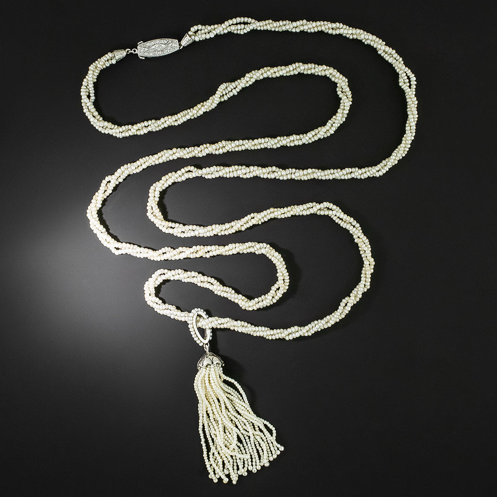 Art Deco Seed Pearl Tassel Sautoir - 2