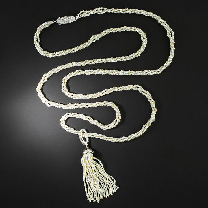Art Deco Seed Pearl Tassel Sautoir