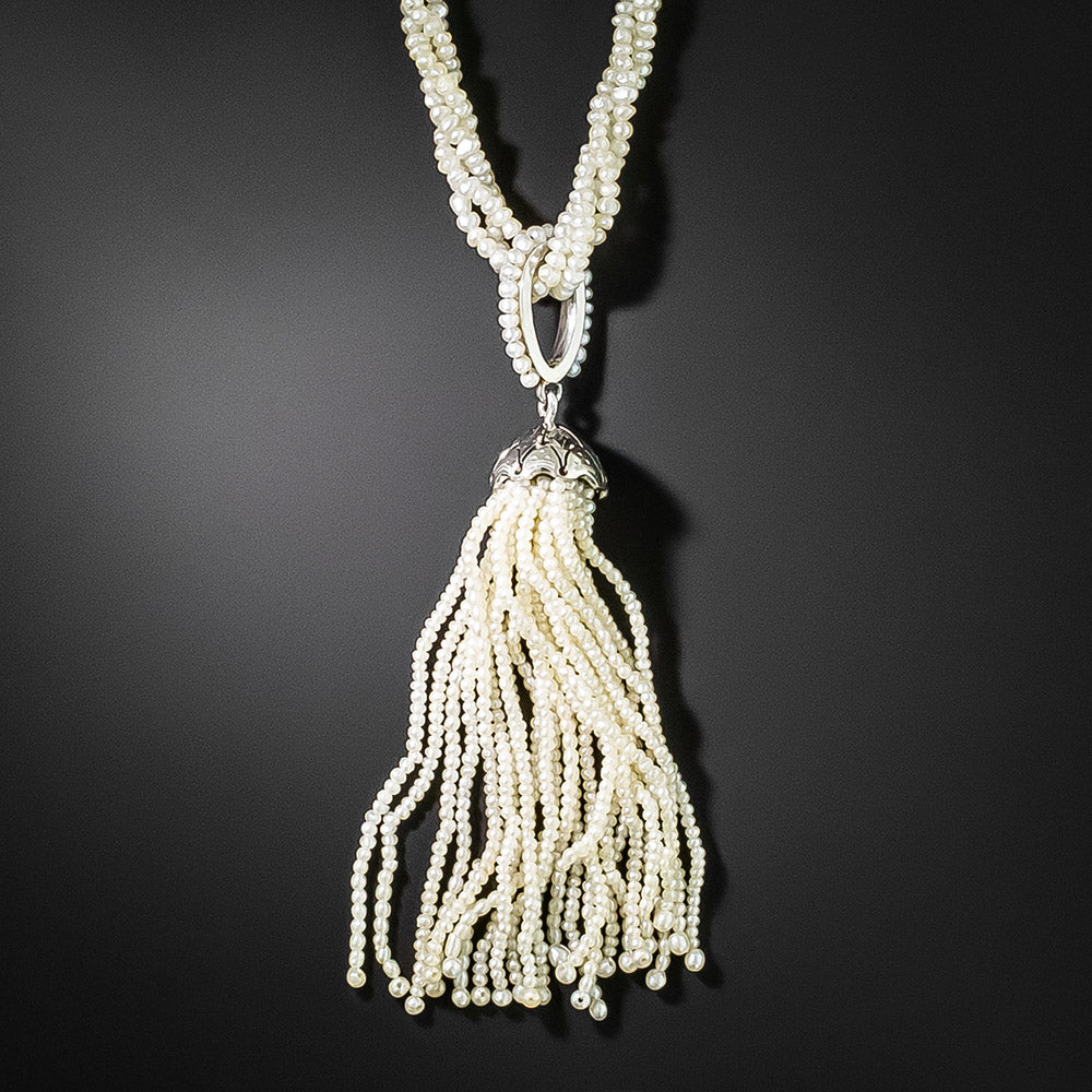 Art Deco Seed Pearl Tassel Sautoir - 3
