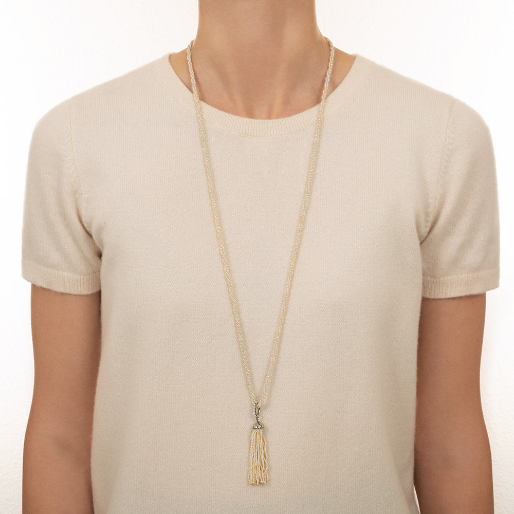 Art Deco Seed Pearl Tassel Sautoir - 5