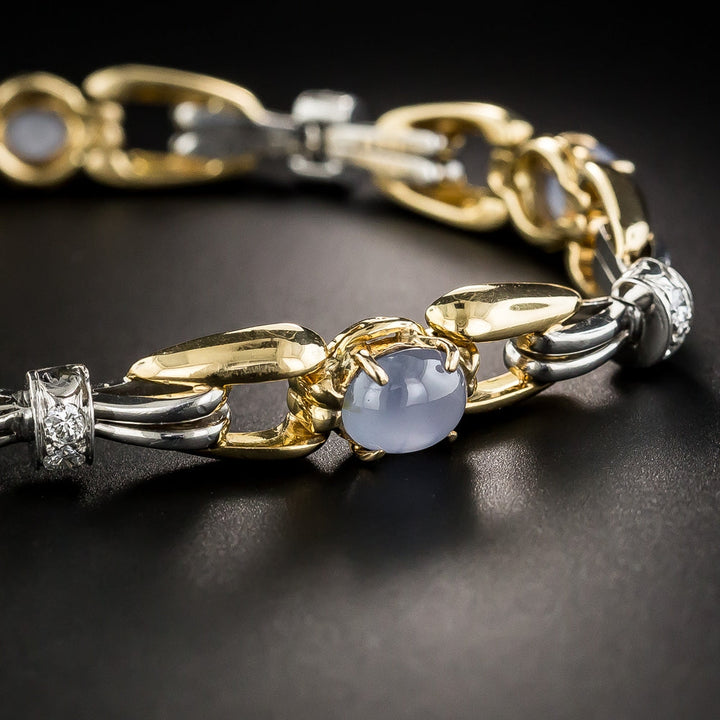 Art Deco Star Sapphire and Diamond Bracelet