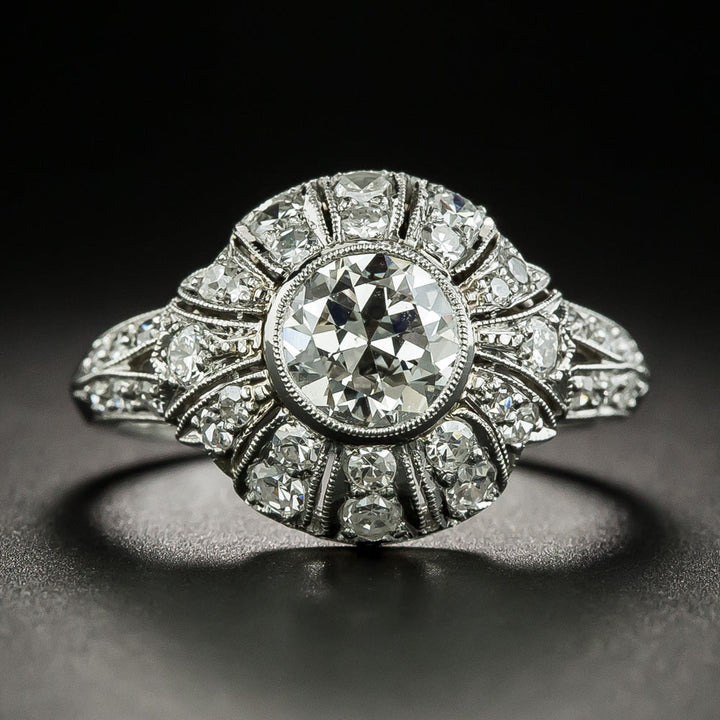 Art Deco-Style 1.00 Carat Diamond Engagement  Ring - GIA J SI1