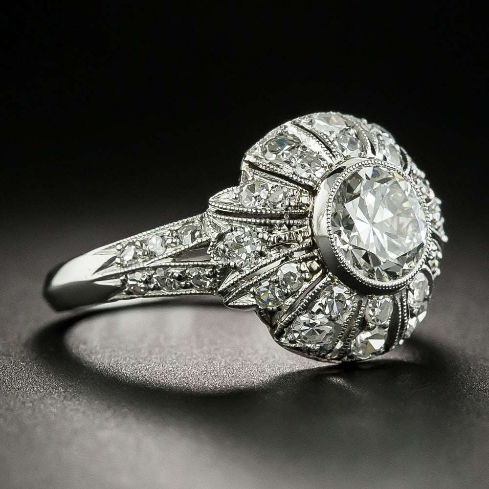Art Deco-Style 1.00 Carat Diamond Engagement  Ring - GIA J SI1 - 2