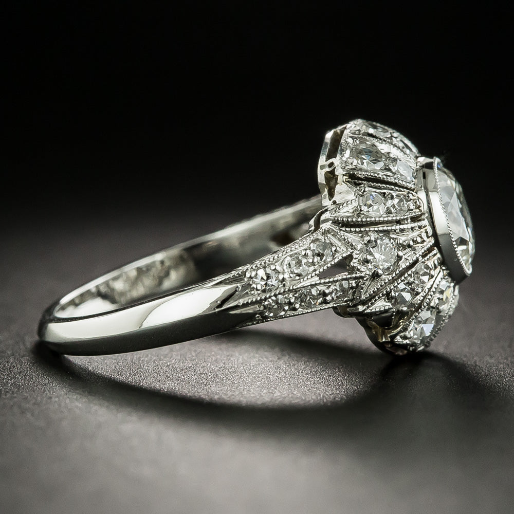 Art Deco-Style 1.00 Carat Diamond Engagement  Ring - GIA J SI1 - 3