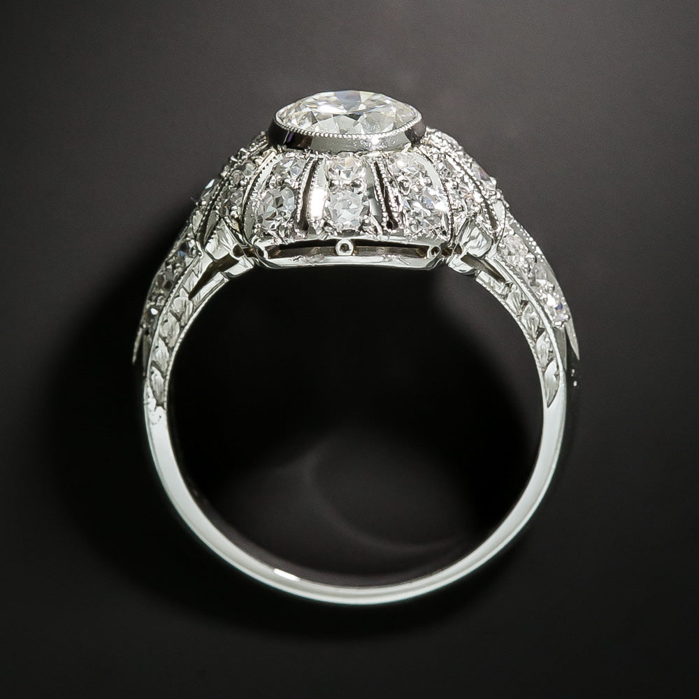 Art Deco-Style 1.00 Carat Diamond Engagement  Ring - GIA J SI1 - 4