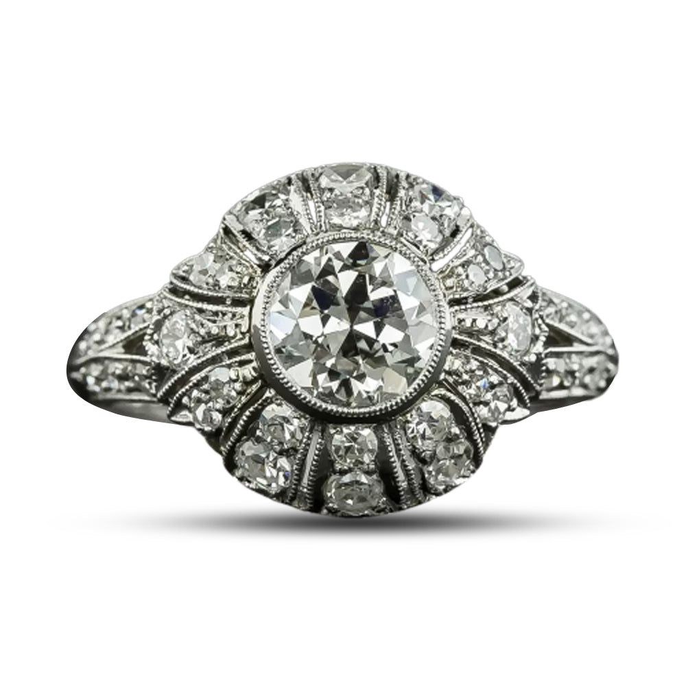 Art Deco-Style 1.00 Carat Diamond Engagement  Ring - GIA J SI1 - 5