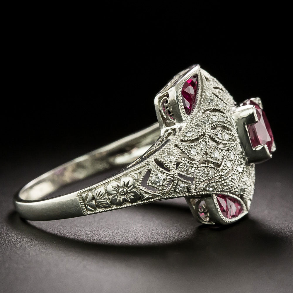 Art Deco-Style 1.03 Carat Ruby and Diamond Ring - 10