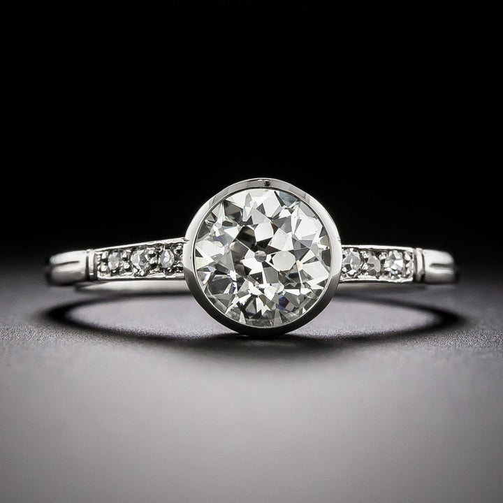 Art Deco-Style 1.09 Carat Diamond Engagement Ring - GIA H SI1