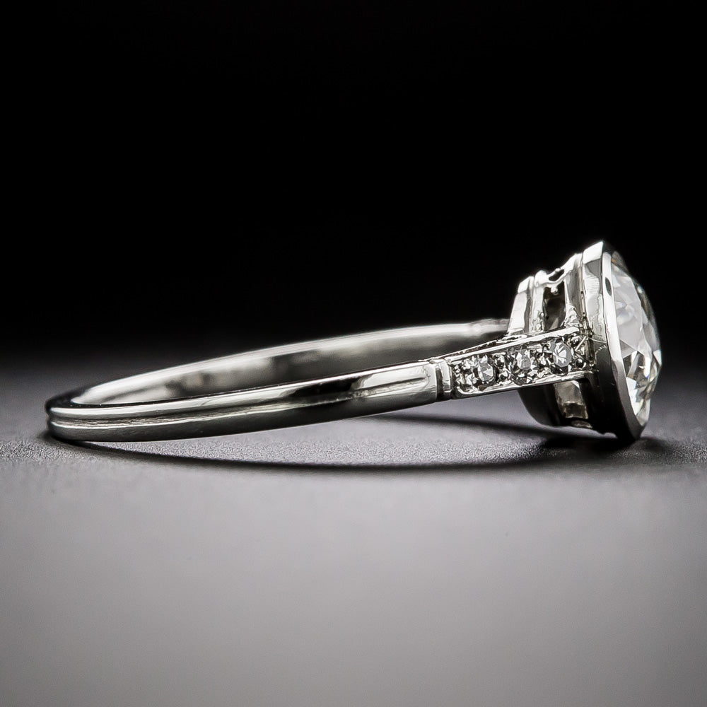 Art Deco-Style 1.09 Carat Diamond Engagement Ring - GIA H SI1 - 2