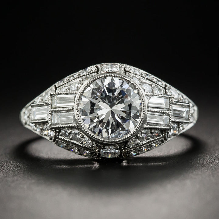 Art Deco-Style 1.29 Carat Diamond Ring - GIA  D SI2