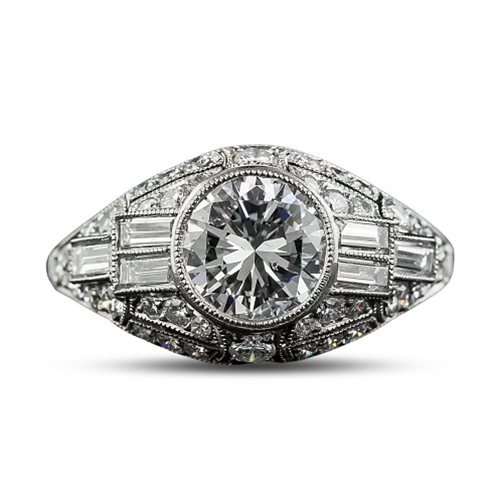 Art Deco-Style 1.29 Carat Diamond Ring - GIA  D SI2 - 6