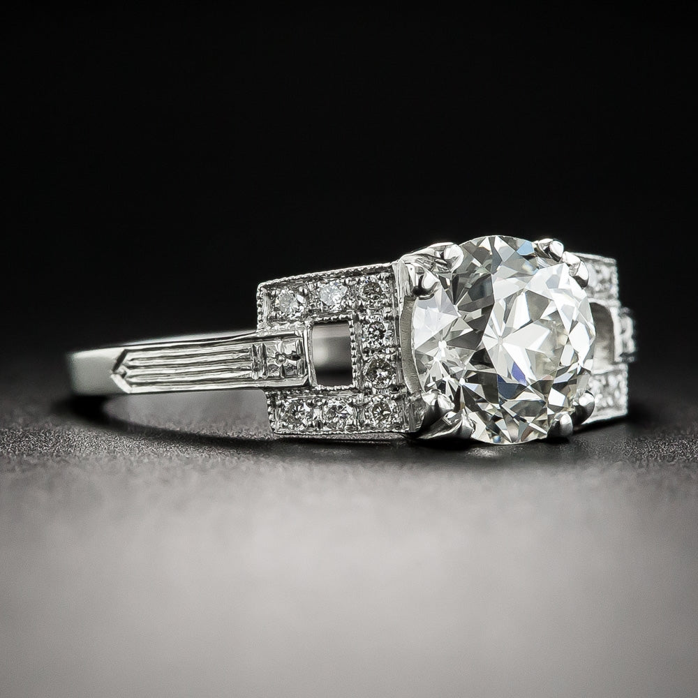 Art Deco-Style 1.48 Ct Diamond Engagement Ring - GIA  J VS2 - 2