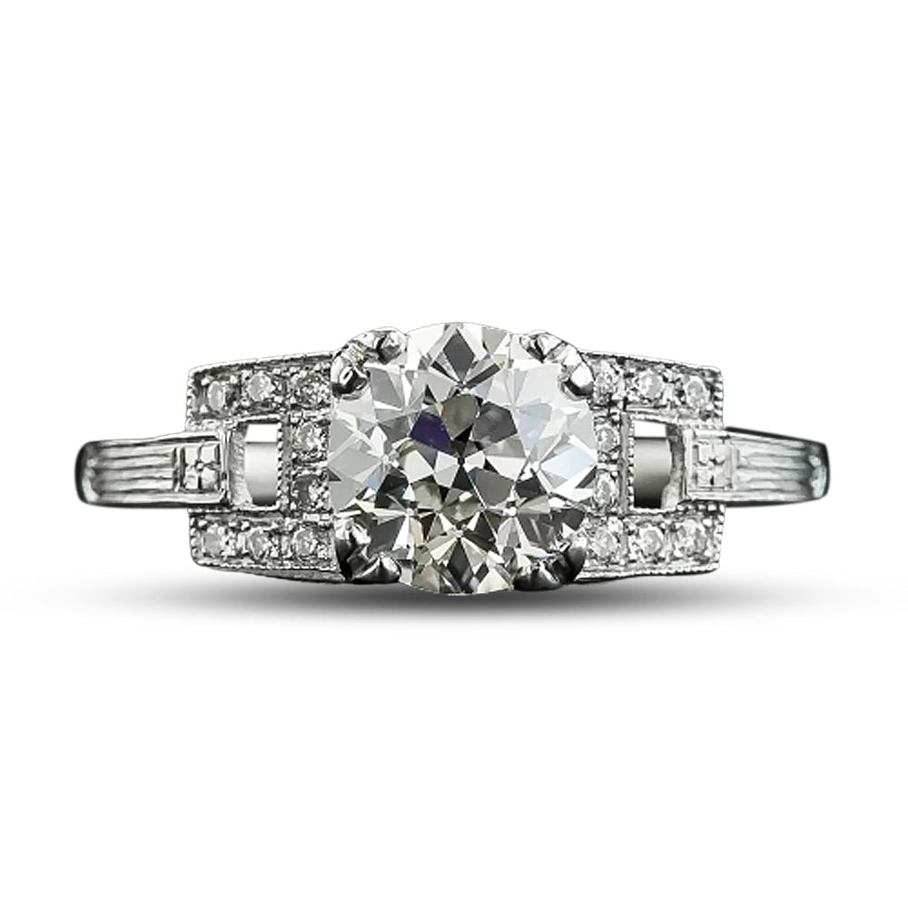 Art Deco-Style 1.48 Ct Diamond Engagement Ring - GIA  J VS2 - 5