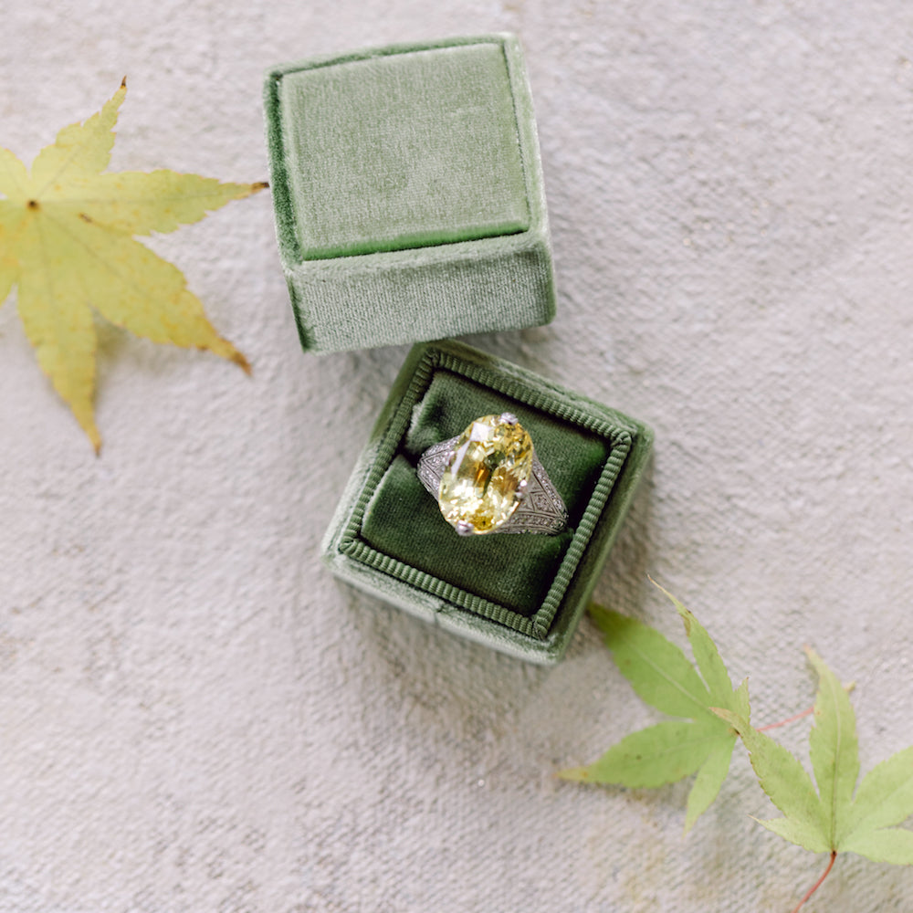 11.15 Carat Yellow Sapphire and Diamond Ring - 9