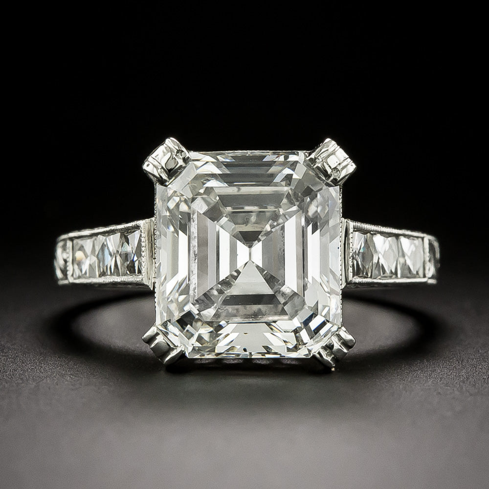 Art Deco-Style 4.90 Carat Emerald-Cut Diamond Engagement Ring - GIA I SI2 - 2