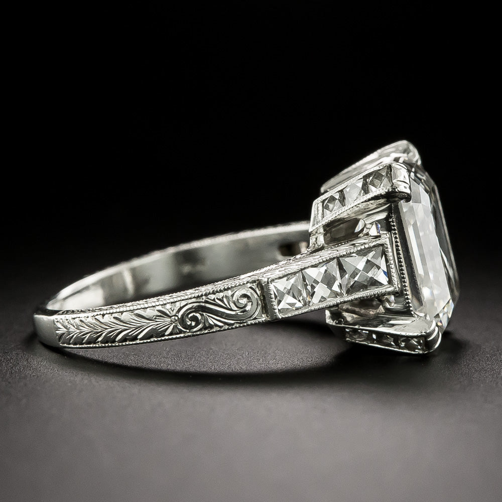 Art Deco-Style 4.90 Carat Emerald-Cut Diamond Engagement Ring - GIA I SI2 - 4