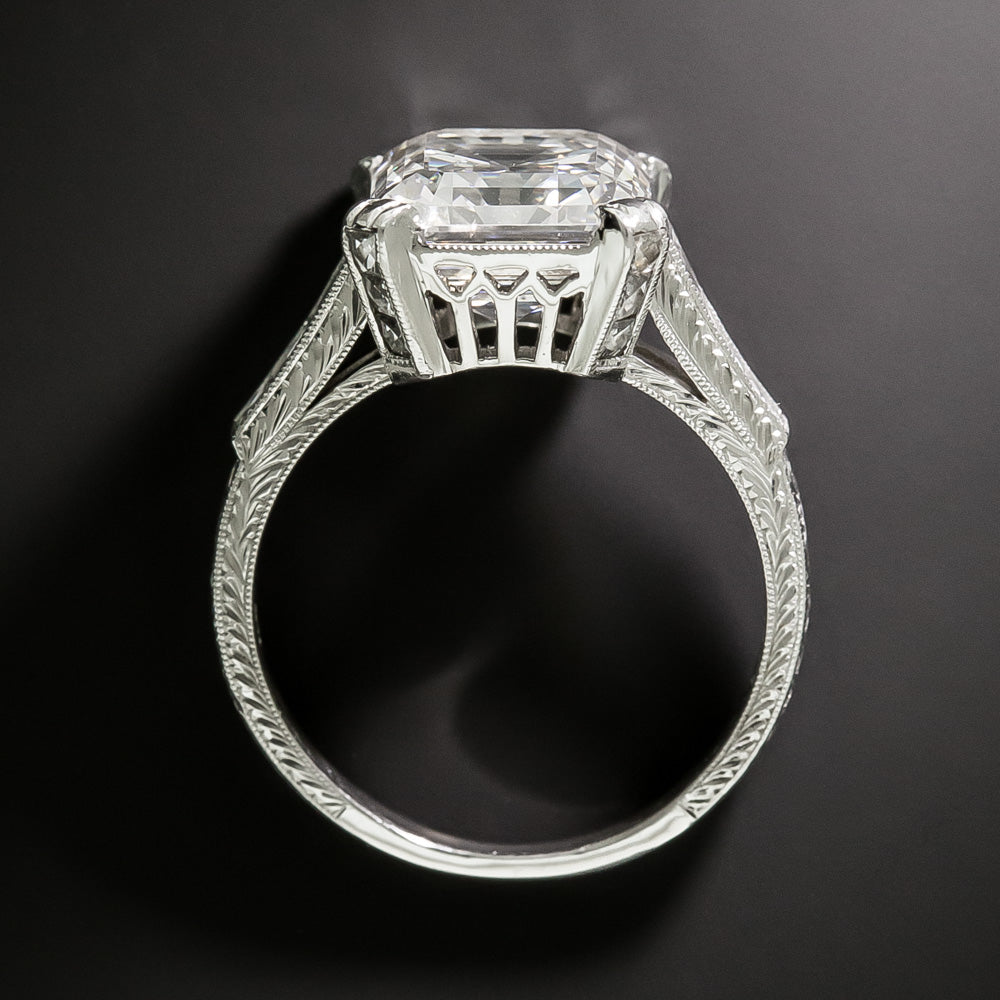 Art Deco-Style 4.90 Carat Emerald-Cut Diamond Engagement Ring - GIA I SI2 - 5