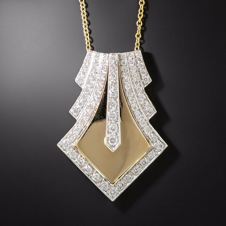 Art Deco-Style Diamond Arrow Pendant