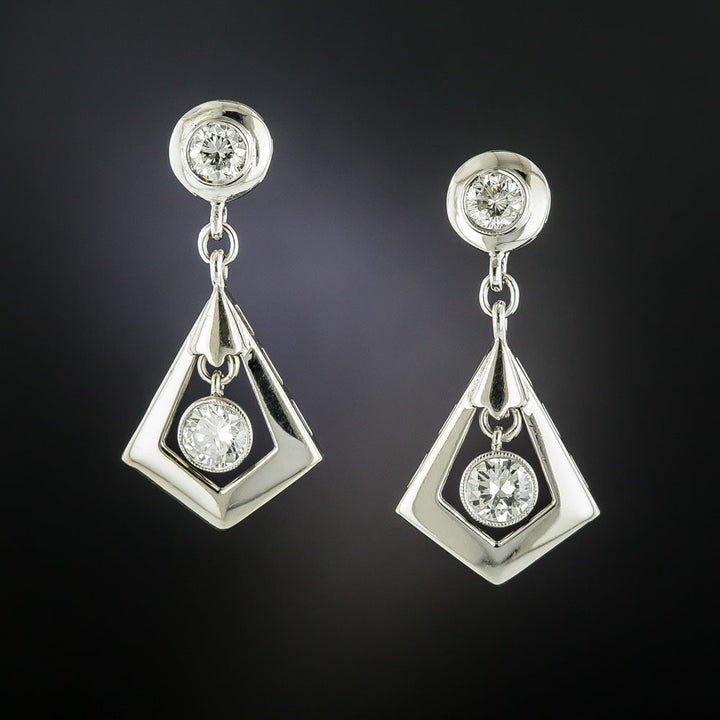 Art Deco-Style Diamond Dangle Earrings